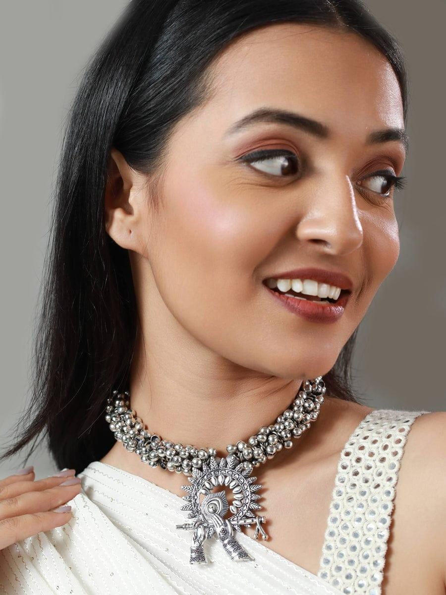 Radhe Krishna oxidised set